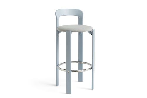 HAY Rey Bar Stool Upholstery SH: 75 cm - Slate Blue/Steelcut Trio 113