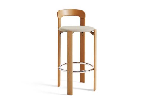HAY Rey Bar Stool Upholstery SH: 75 cm - Golden/Steelcut Trio 213