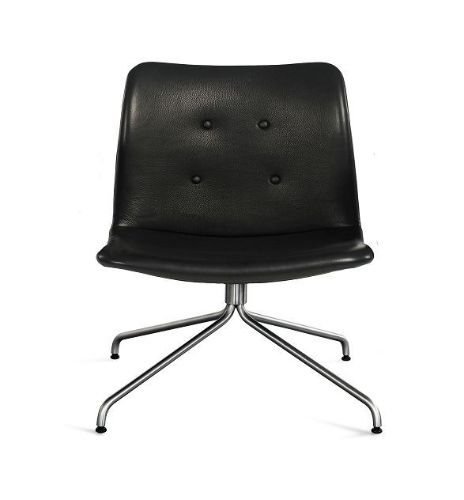 Bent Hansen Primum Loungestol SH: 38 cm - Zenso 2 207/Børstet Rustfrit Stål m. Drejestel
