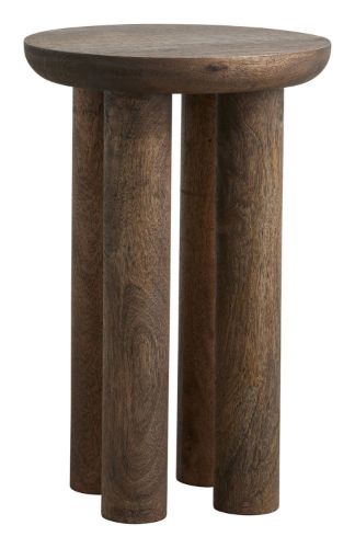 Nordal HELIN Side Table Dark Brown Ø:32 cm - Mango Wood
