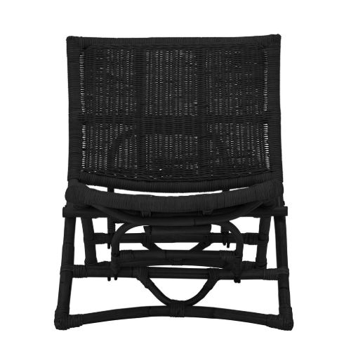 Bloomingville Baz Lounge Stol SH: 35 cm - Rattan/Sort