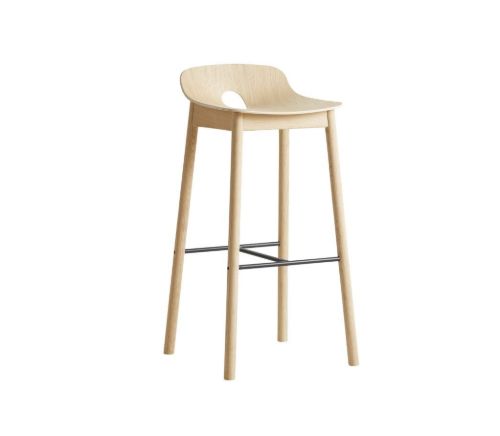 Woud Mono Bar Stool SH: 75 cm  - Hvidpigmenteret Eg