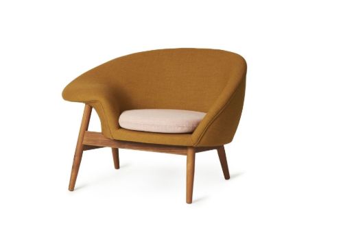Warm Nordic Fried Egg Loungestol Venstre SH: 40 cm - Dark Ochre/Pale Rose