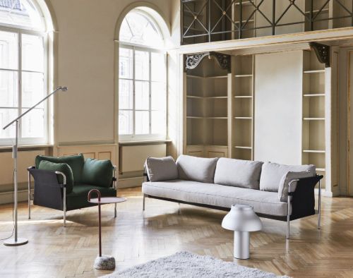 HAY Can 3 Seater L: 247 cm - Sense Black / Chromed Steel