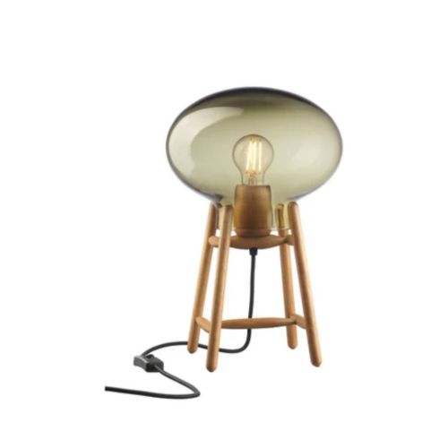 FDB Møbler U4 Hiti Bordlampe - Eg Natur/Kobberfarvet Glas