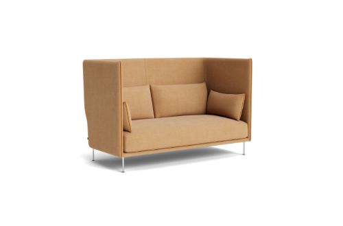 HAY Silhouette Høj Ryg 2 Personers Sofa Mono - Linara 142 / Chromed Steel