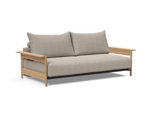 Innovation Living Malloy Wood Sofa Bed B: 230 cm - Lakeret Eg/579 Kenya Gravel