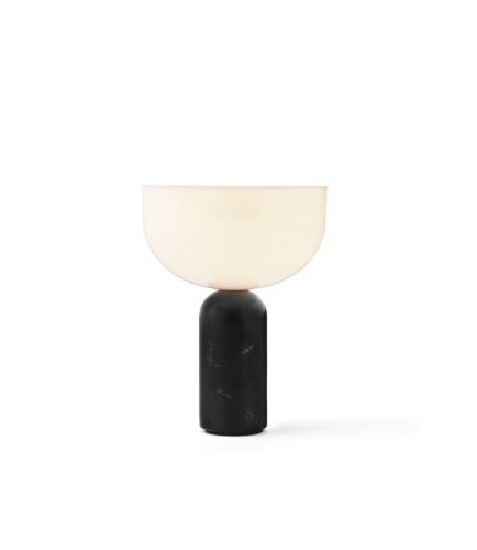 New Works Kizu Portable Table Lamp Ø: 18 cm - Black Marble / White Acrylic