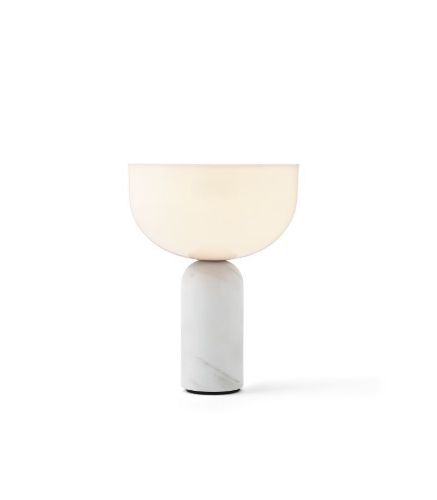 New Works Kizu Portable Table Lamp Ø: 18 cm - White Marble / White Acrylic