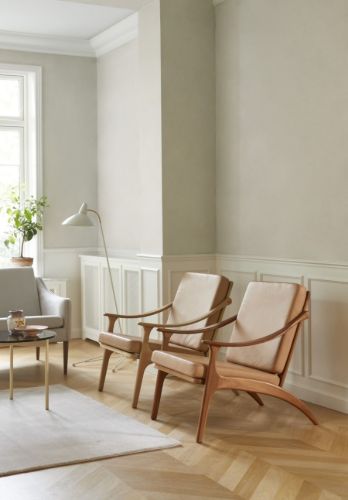 Warm Nordic Lean Back Lounge Chair SH: 41 cm - Teak/Mocca