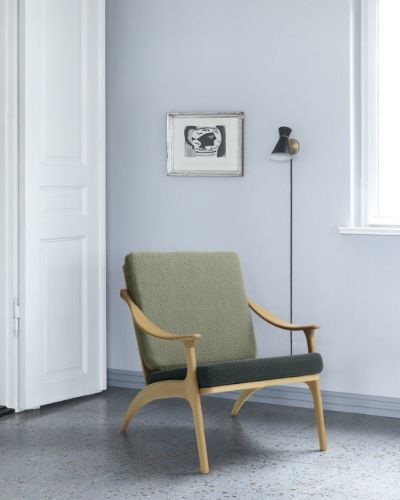 Warm Nordic Lean Back Lounge Chair SH: 41 cm - Teak/Petrol/Sage