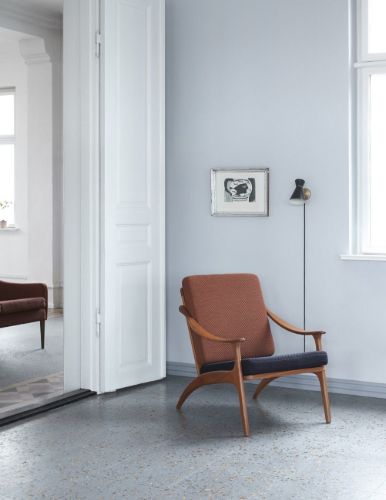 Warm Nordic Lean Back Lounge Chair SH: 41 cm - Teak/Brown/Petrol