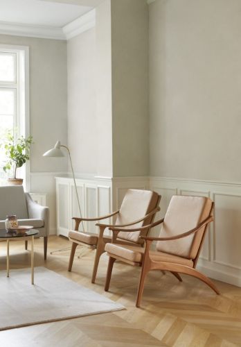 Warm Nordic Lean Back Lounge Chair SH: 41 cm - Teak/Granite Grey