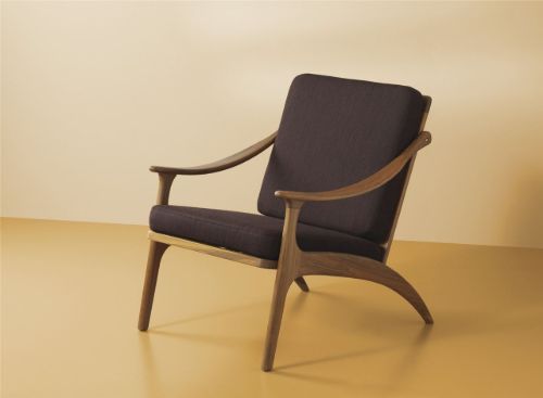 Warm Nordic Lean Back Lounge Chair SH: 41 cm - Teak/Coffee Brown