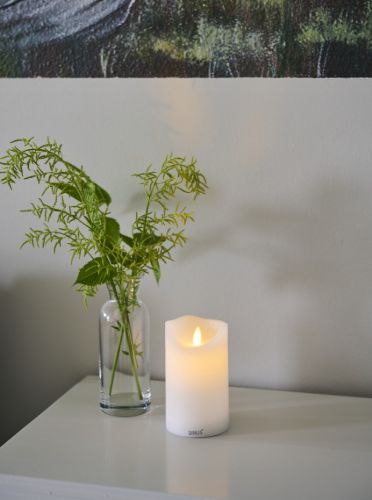 Sirius Sara Genopladeligt Stearinlys H: 12,5 cm - Hvid