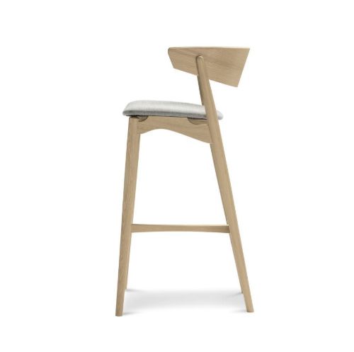 Sibast Furniture No 7 Bar Stool SH: 75 cm - Soap Oak / Remix 123 Light Grey