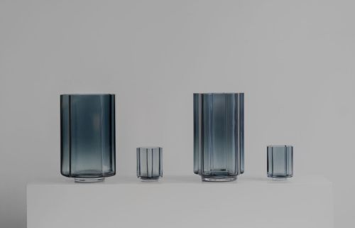 Louise Roe Funki Vase Asymmetric H: 34 cm - Blue