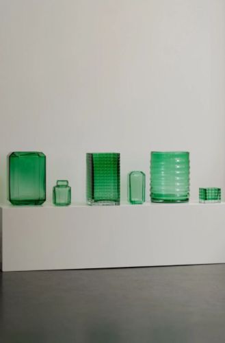 Louise Roe Jewel Vase Glass H: 20 cm - Green