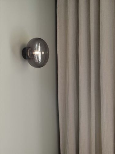 New Works Karl-Johan Wall Lamp - Black stained oak/Smoked Glass
