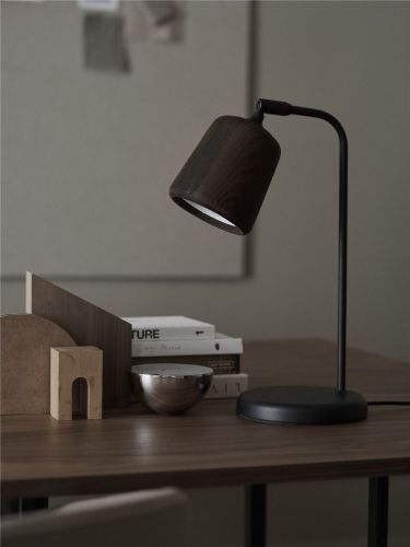 New Works Material Table Lamp H: 45 cm - Black Marble/Black base
