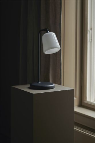 New Works Material Table Lamp H: 45 cm - Mixed Cork/Black base