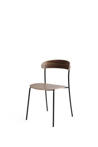 New Works Missing Chair SH: 46 cm - Walnut/Black