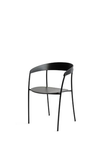 New Works Missing Armchair SH: 46 cm - Black Ash/Black