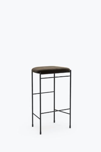 New Works Covent Bar Stool H: 75 cm - Sørensen Leather Royal Nubuck Havanna