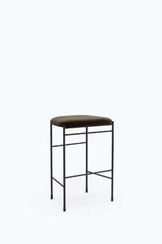 New Works Covent Bar Stool H: 65 cm - Sørensen Leather Royal Nubuck Havanna