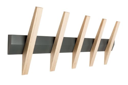 Hoigaard Tangent-5 Knagerække B: 64 cm - Antracit/Eg