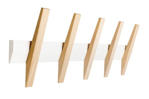 Hoigaard Tangent-5 Knagerække B: 64 cm - Hvid/Eg