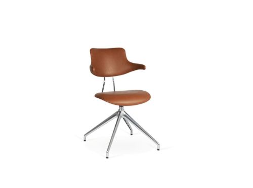 Vermund VL119 Spisebordsstol SH: 46 cm - Cognac Sierra Læder / Krom