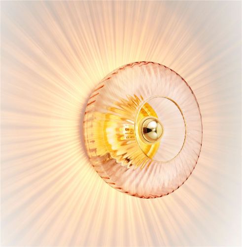 Design By Us New Wave Optic Wall XL Ø: 38 cm - Rose/Gold