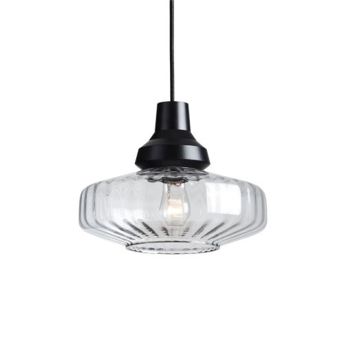 Design By Us New Wave Optic Pendant Ø: 26 cm - Clear/Black
