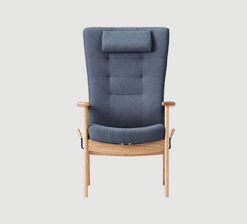 Farstrup Plus 5900 Lænestol SH: 47 cm - Eg/Støvet Blå - Cura 66160