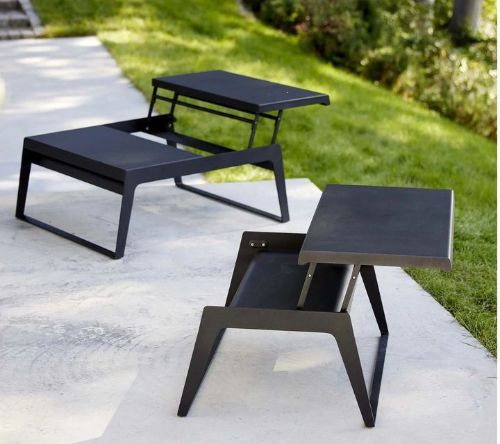 Cane-line Outdoor Chill-Out sofabord m/to højder - Lava Grey