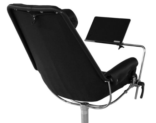 Bruno Mathsson Mi 466 Jetson 66 Lænestol inkl. Læsebord SH: 32 cm - Sort Læder/Forkromet Stål
