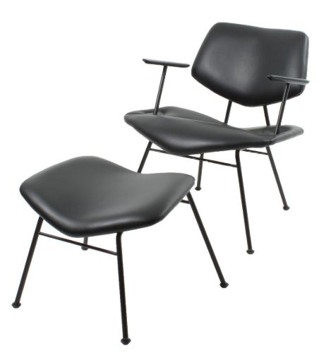 Vermund Larsen VL136 Fodskammel til Cosy Loungestol H: 37 cm - Sierra Sort/Pulverlak