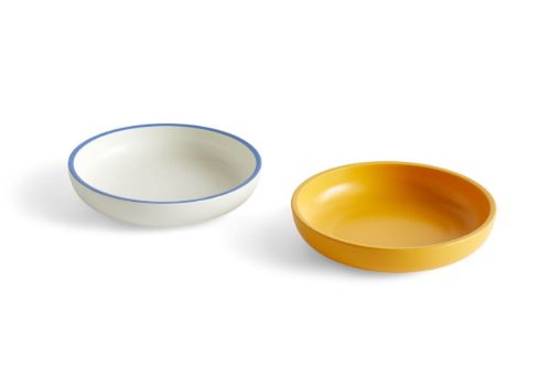 HAY Sobremesa Serving Bowl L Ø: 25 cm - White w. Blue Rim