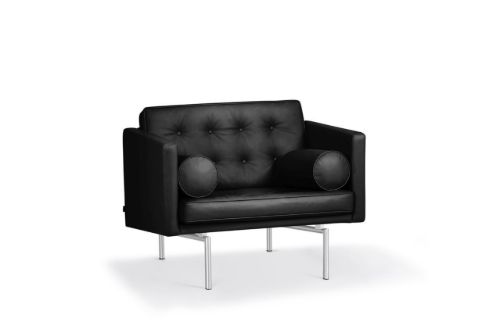 DUX Ritzy Lænestol SH: 42 cm - Chrome/Naturale Schwartz