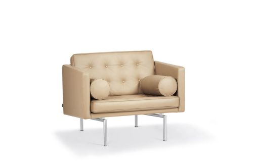 DUX Ritzy Lænestol SH: 42 cm - Chrome/Naturale Perle