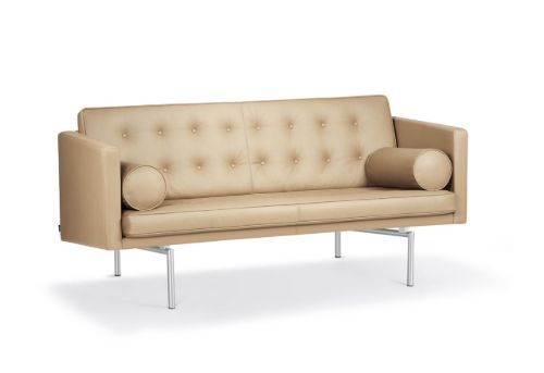 DUX Ritzy 2 Pers. Sofa L: 180 cm - Chrome/Naturale Perle