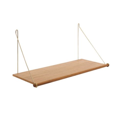 We Do Wood Loop Shelf L: 72 cm - Oak/Brass