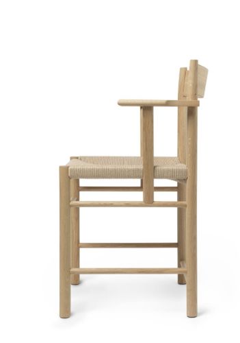 Brdr. Krüger F Chair Armrest SH: 45 cm - Oiled Oak / Natural Paper Cord