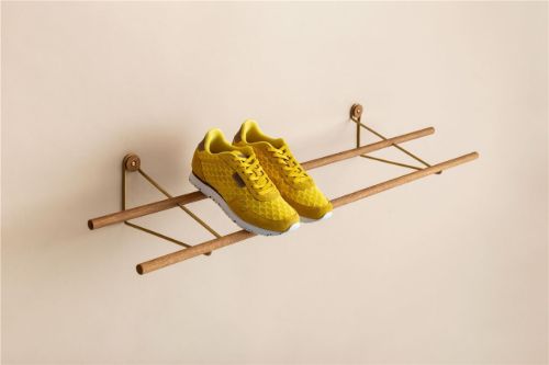 We Do Wood Shoe Rack Large L: 100 cm - Oak/Brass