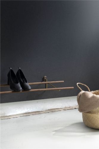 We Do Wood Shoe Rack Large L: 100 cm - Smoked Oak/Brass