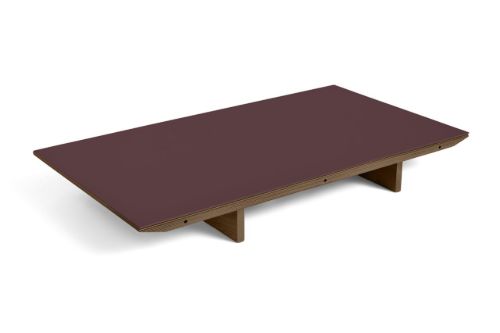 HAY CPH 30 Extendable Leaf 50x90 cm - Lacquered Walnut/Burgundy Linoleum