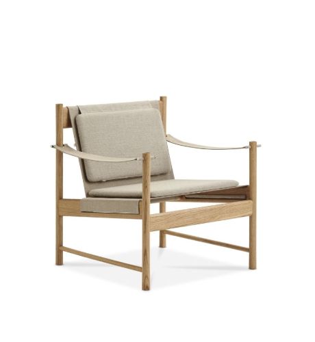 Brdr. Krüger HB Lounge Chair SH: 56,6 cm - Olieret Eg/Canvas