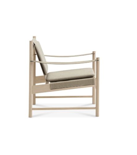 Brdr. Krüger HB Lounge Chair SH: 56,6 cm - Hvidolieret Ahorn/Canvas
