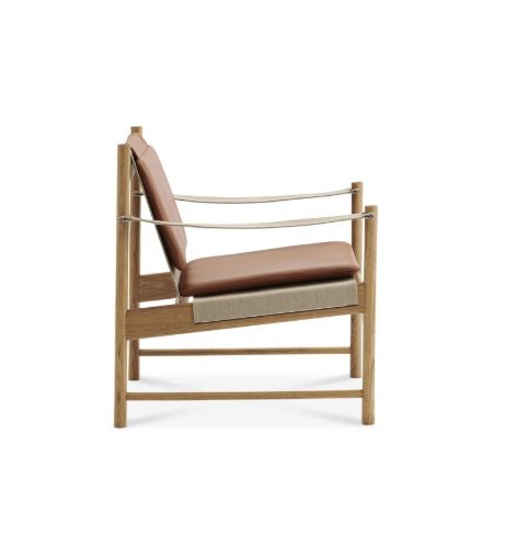 Brdr. Krüger HB Lounge Chair SH: 56,6 cm - Olieret Eg/Cognac Læder